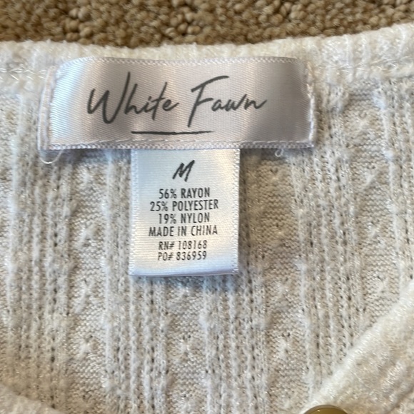 Girls white fawn sweater top - Picture 2 of 4